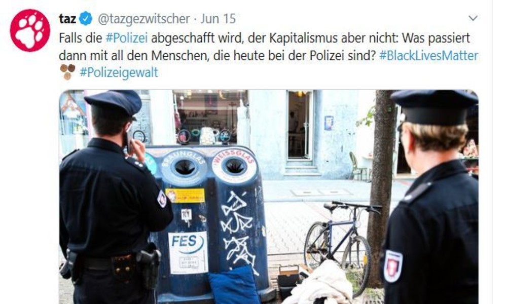 "Option Mülldeponie": taz-Kolumne beschimpft alle Polizisten als Abfall
