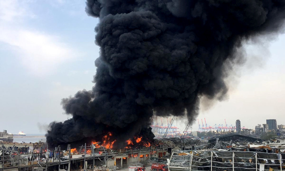 LIVE: Erneut Großfeuer am Hafen von Beirut