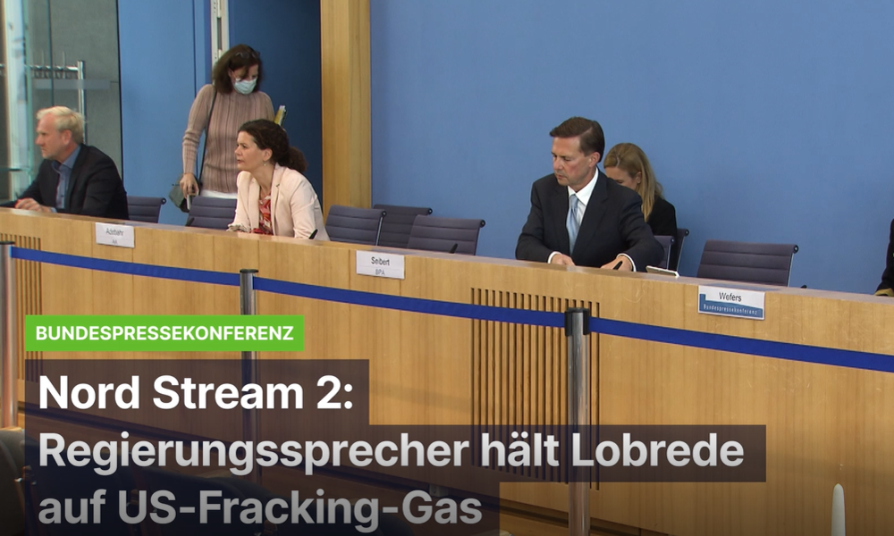 Bundespressekonferenz zu Nord Stream 2: Regierungssprecher singt Hohelied auf US-Fracking-Gas