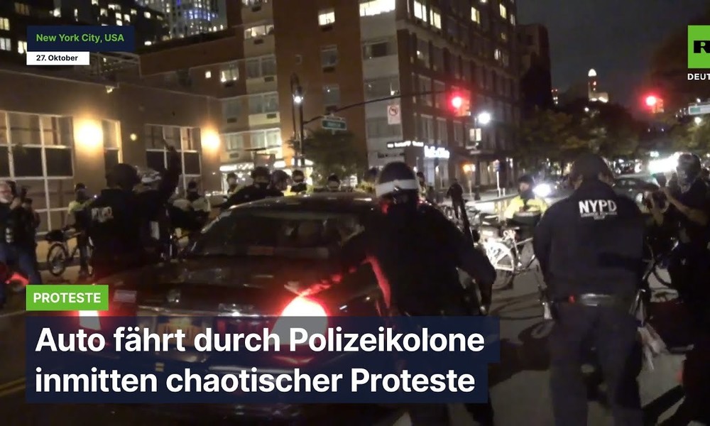 New York City: Auto fährt durch Polizeiabsperrung inmitten chaotischer Proteste