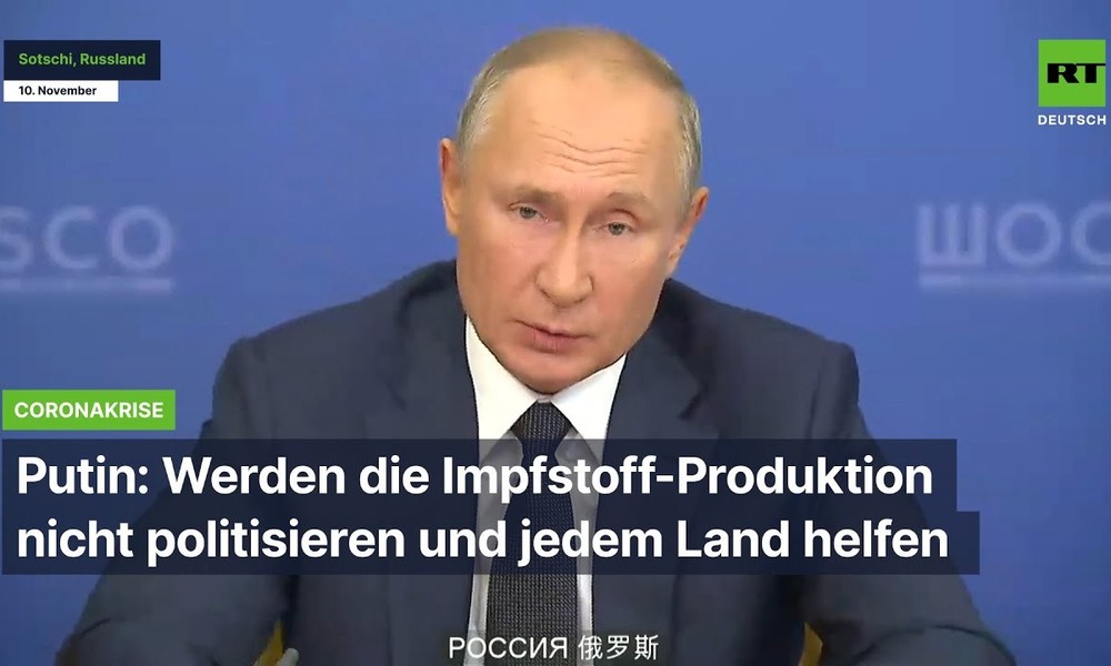 Putin: Werden die Impfstoff-Produktion nicht politisieren und jedem Land helfen