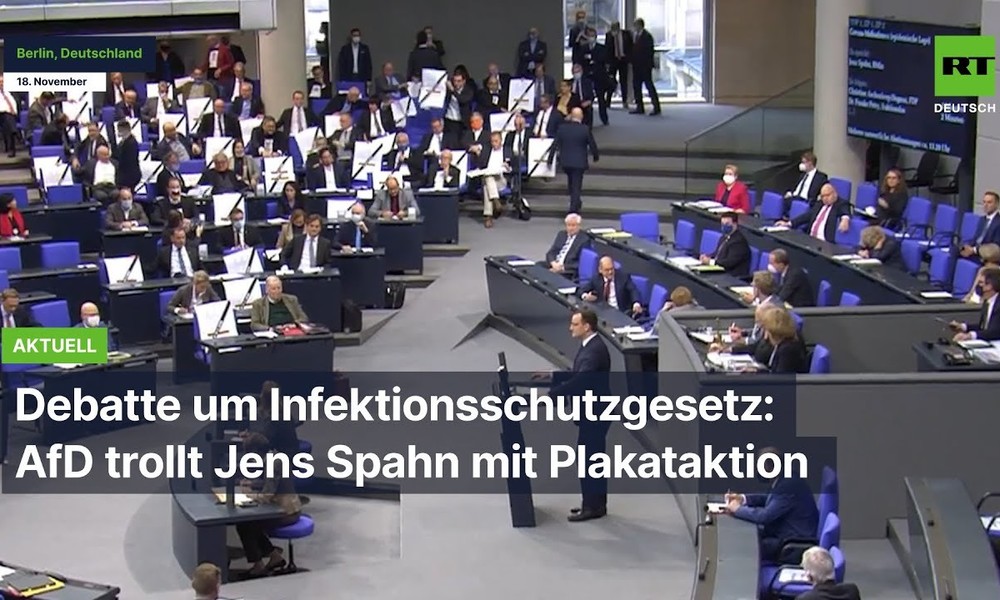 Debatte um Infektionsschutzgesetz: AfD trollt Jens Spahn mit Plakataktion