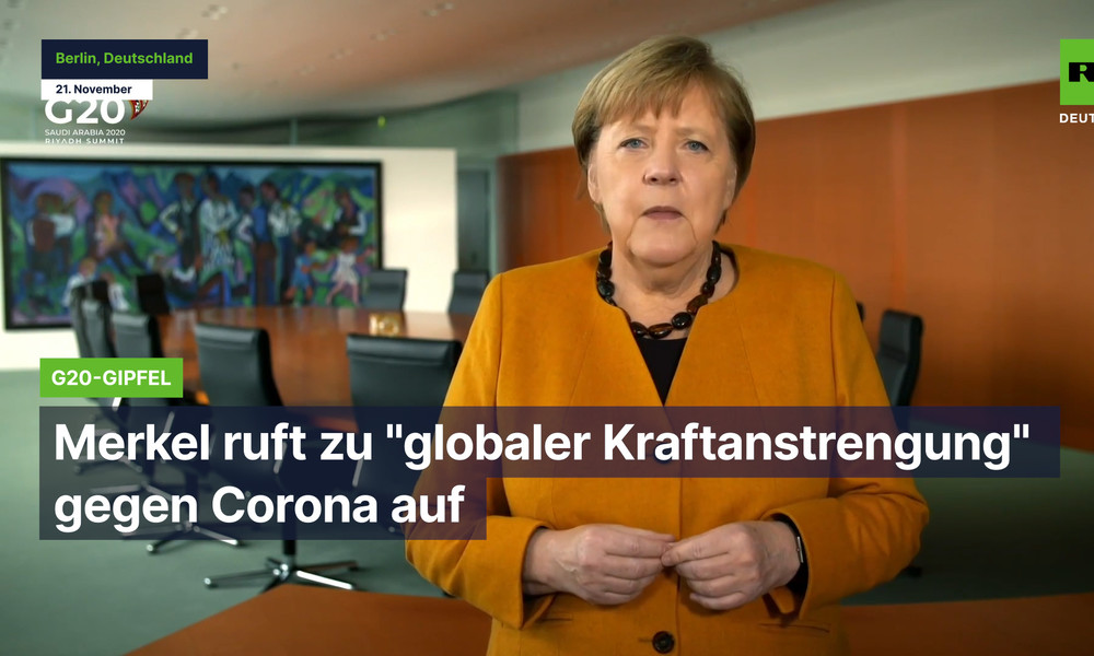 G20-Gipfel: Merkel ruft zu "globaler Kraftanstrengung" gegen Corona auf