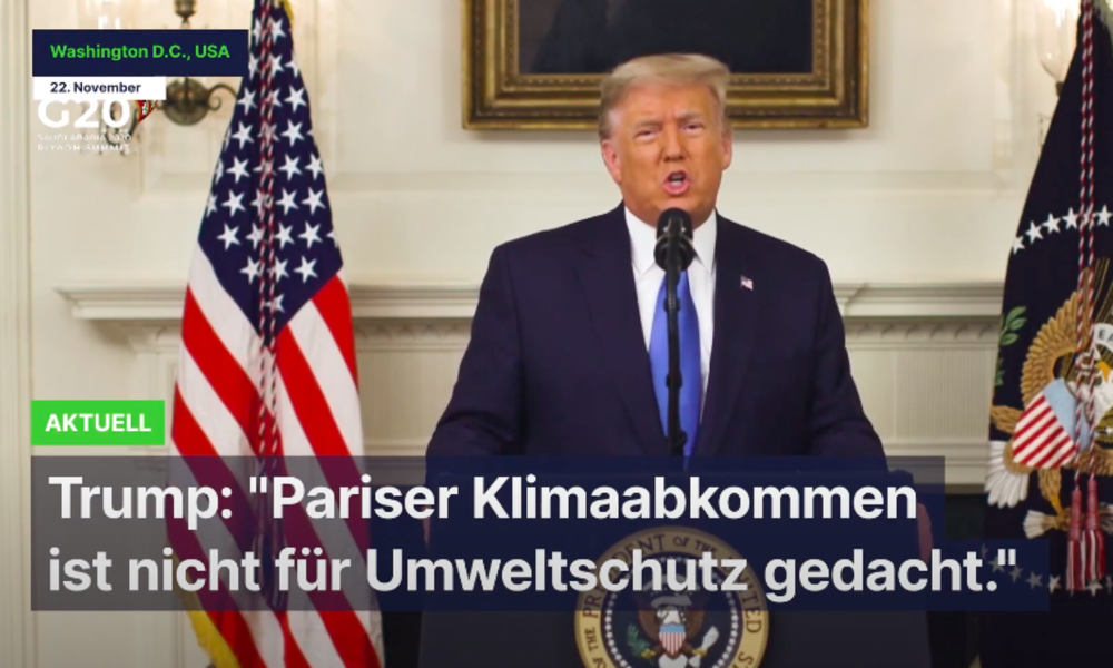 Trump: "Pariser Klimaabkommen ist nicht für Umweltschutz gedacht."