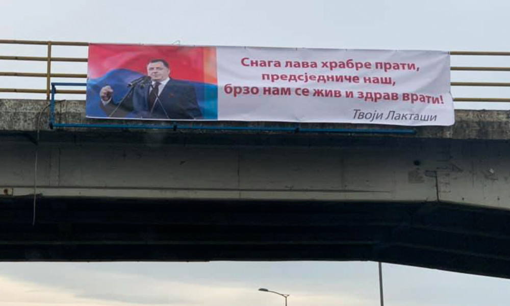 "Kraft des Löwen begleitet Mutige": Plakate mit Genesungswünschen für bosnisch-serbischen Politiker