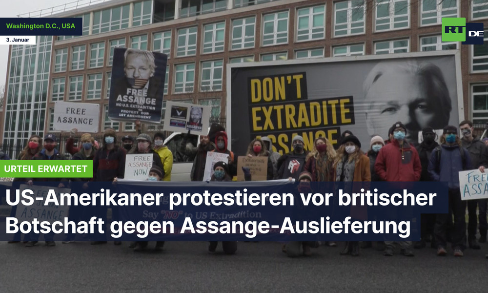 Urteil erwartet: US-Amerikaner protestieren vor britischer Botschaft gegen Assange-Auslieferung