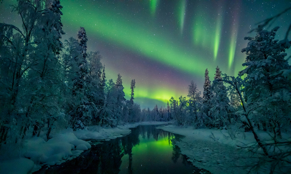 Aurora Borealis (Polarlicht) in Lappland