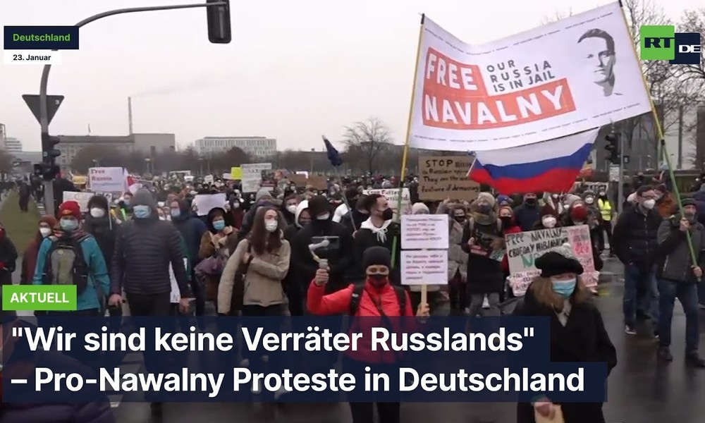 "Wir sind keine Verräter Russlands" – Pro-Nawalny Protest in Deutschland