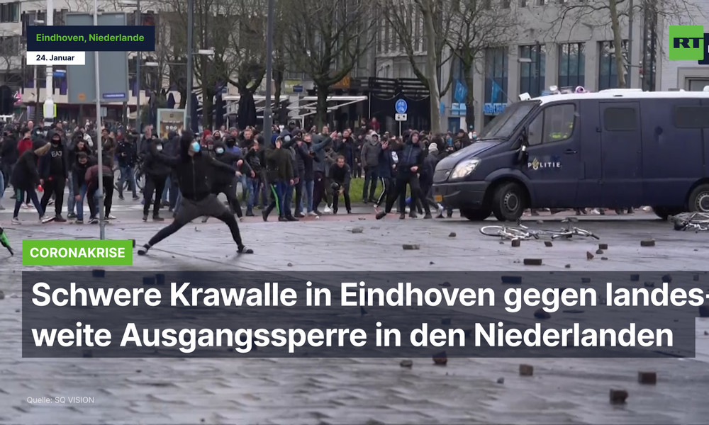 Proteste und schwere Krawalle in Eindhoven gegen landesweite Ausgangssperre in den Niederlanden