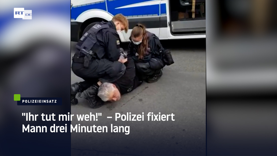 "Ihr tut mir weh!" – Polizei fixiert Mann drei Minuten lang
