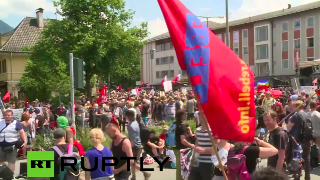 Live: Protest in Garmisch-Partenkirchen gegen den G7-Gipfel