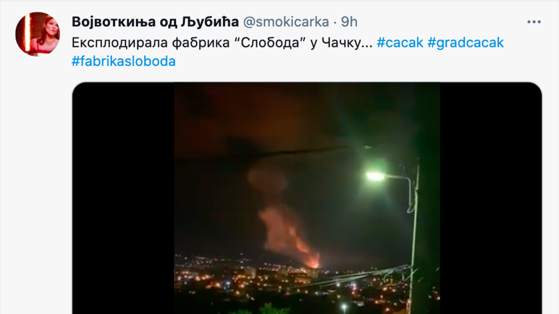 Serbien: Explosion in Munitionsfabrik "Sloboda Čačak"