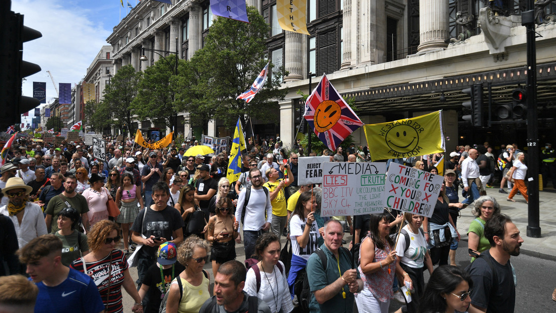 London: Tausende protestieren gegen britische Corona-Politik