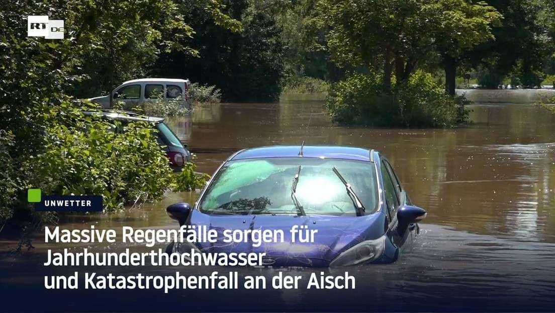 Massive Regenfälle sorgen für Jahrhunderthochwasser und Katastrophenfall an der Aisch