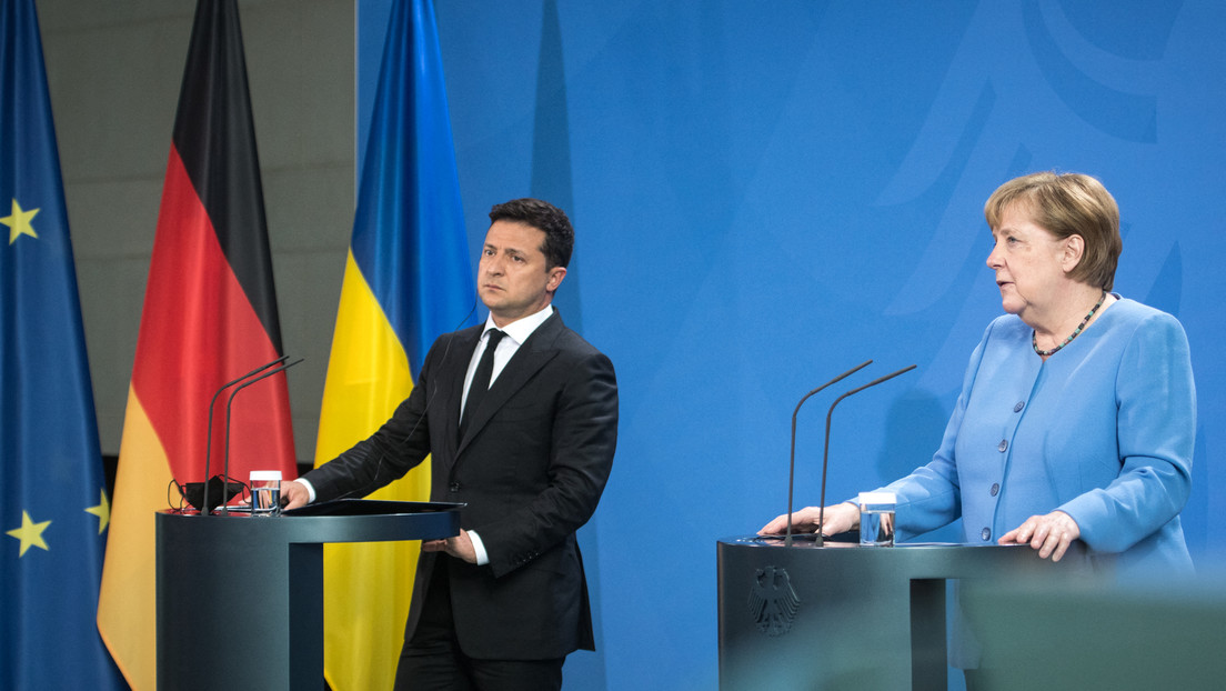 Selenskij in Berlin: Merkel skeptisch bezüglich schneller Lösung des Streits um Nord Stream 2