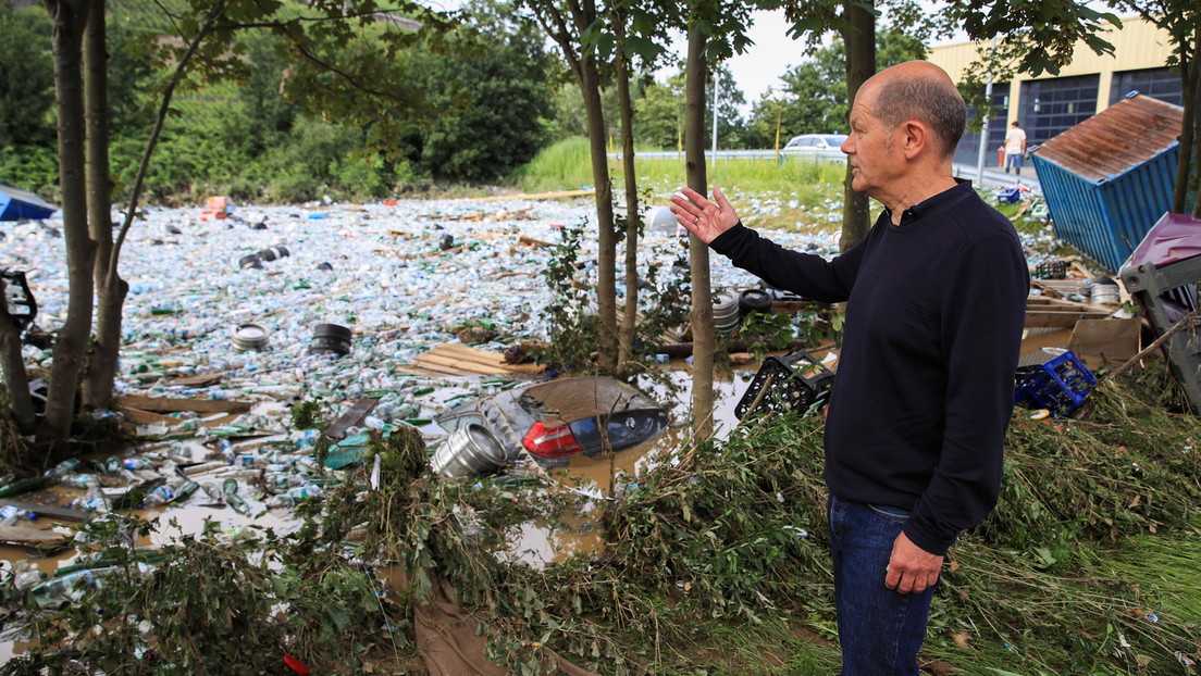 Olaf Scholz stellt Opfern der Flutkatastrophe mehr als 300 Millionen Euro Soforthilfe in Aussicht
