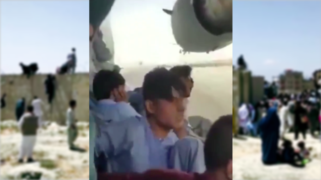 Neue schockierende Aufnahmen aus Afghanistan: Menschen klammern sich an Fahrgestell eines Flugzeugs