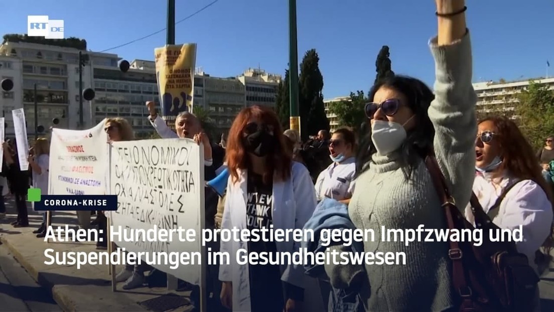 Athen: Hunderte protestieren gegen Impfzwang und Suspendierungen im Gesundheitswesen