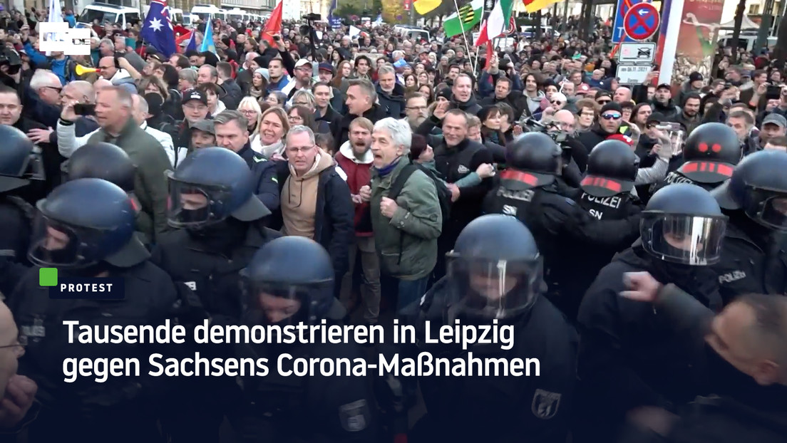Tausende demonstrieren in Leipzig gegen Sachsens Corona-Maßnahmen