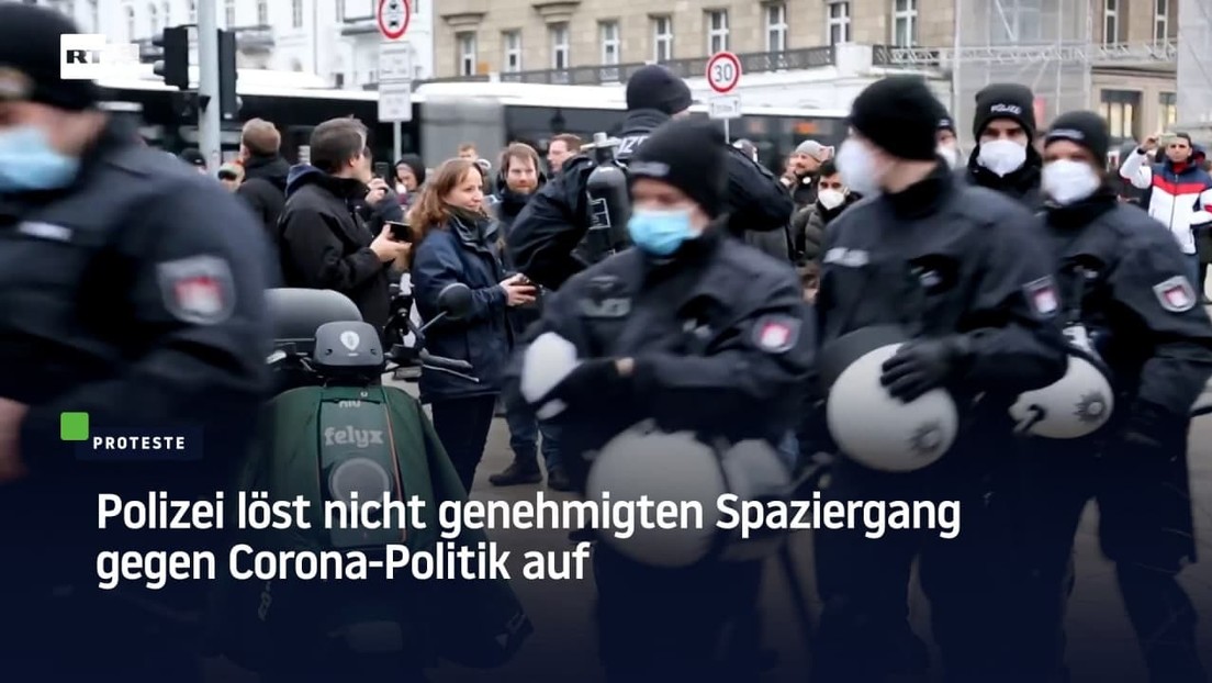 Hamburg: Polizei löst nicht genehmigten Spaziergang gegen Corona-Politik auf