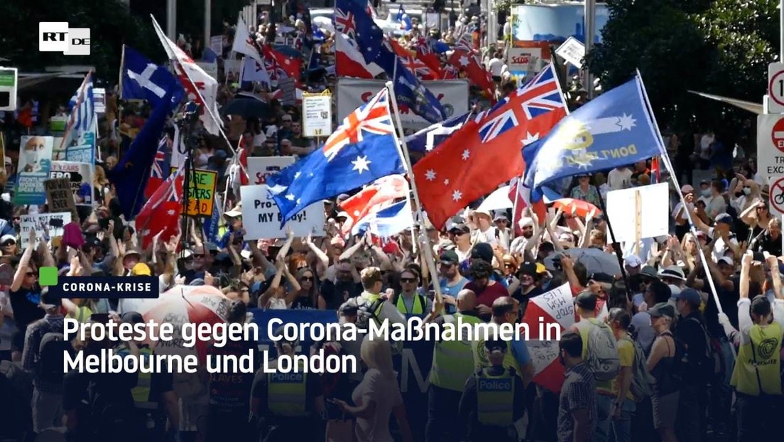 Proteste gegen Corona-Maßnahmen in Melbourne und London