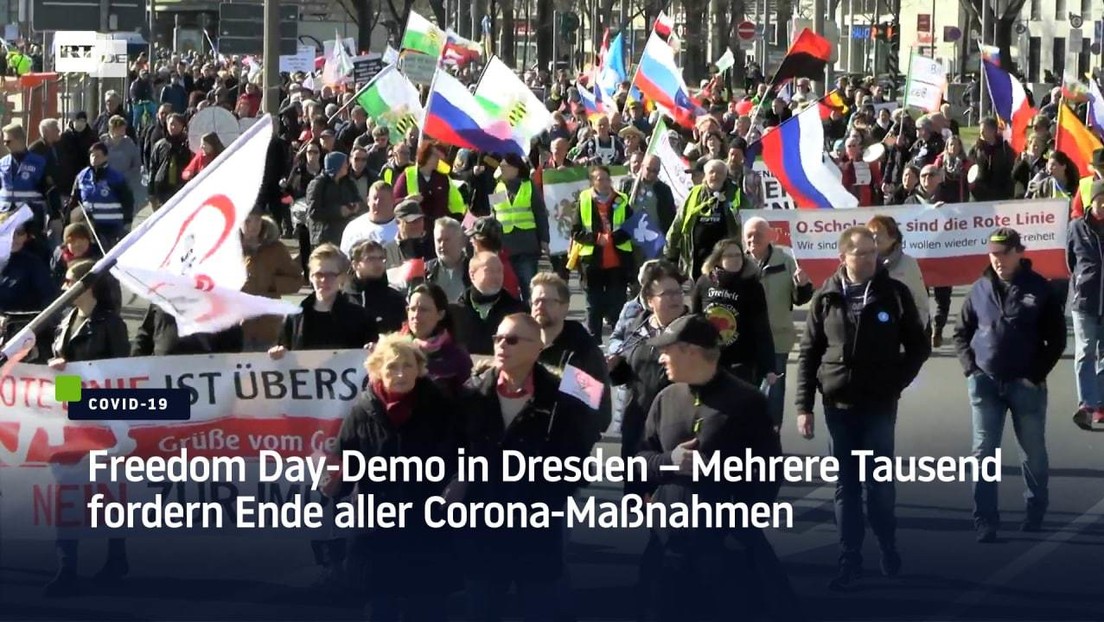 Freedom Day-Demo in Dresden – Mehrere Tausend fordern Ende aller Corona-Maßnahmen
