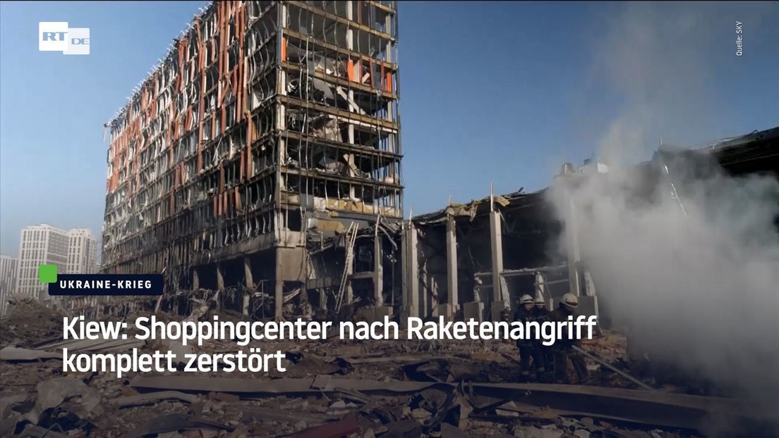 Kiew: Shoppingcenter nach Raketenangriff komplett zerstört