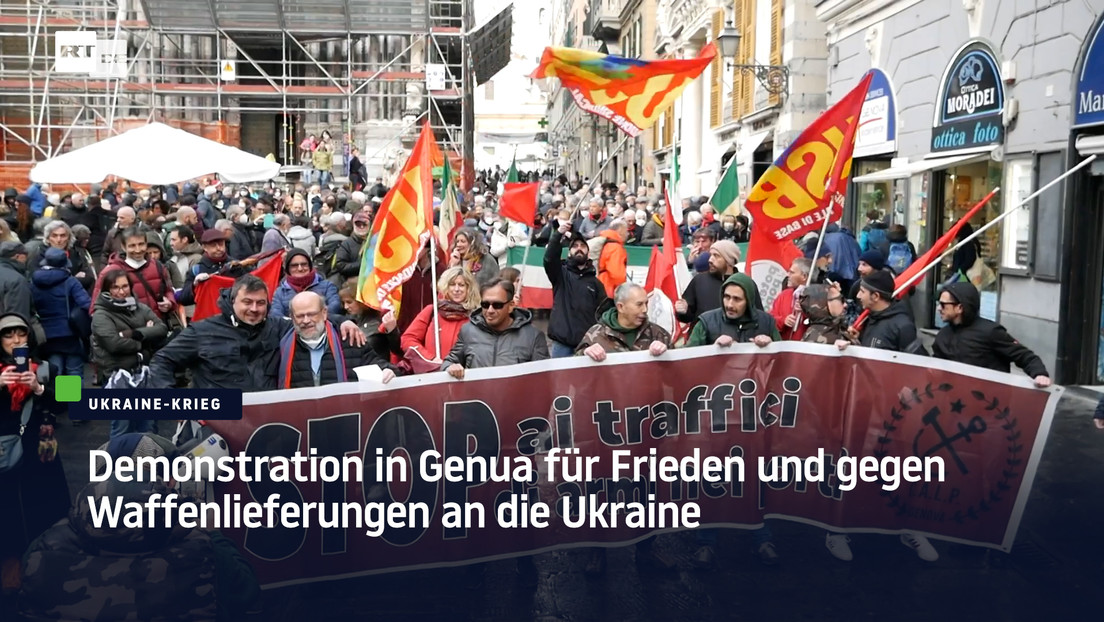 Demonstration in Genua für Frieden und gegen Waffenlieferungen an die Ukraine