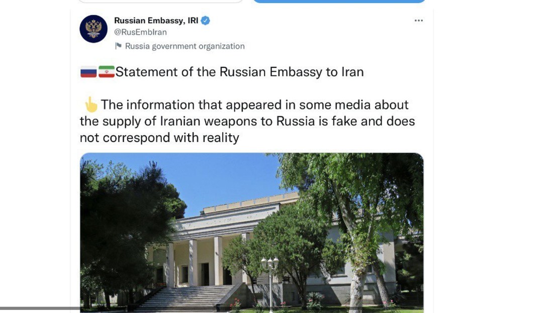 Russische Botschaft in Iran weist Berichte über Erhalt von Waffen für Einsatz in der Ukraine zurück