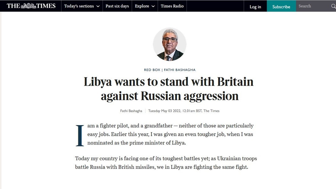 Libyens Premier bestreitet Urheberschaft an einem Londoner Times-Artikel zur Verurteilung Russlands