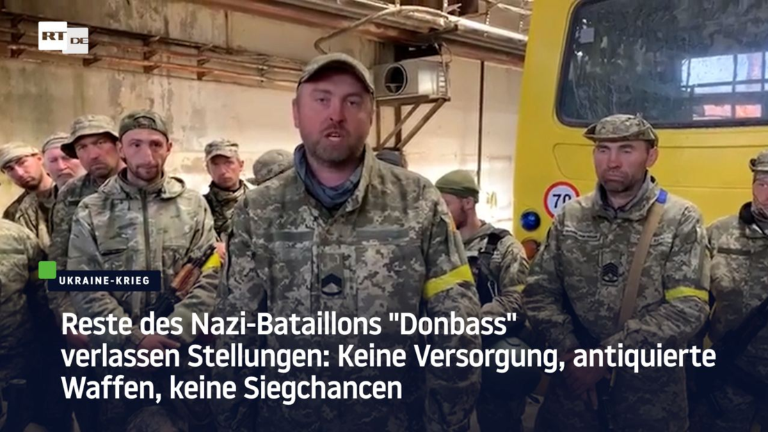 Reste des Nazi-Bataillons "Donbass-Ukraine" verlassen Stellungen und drücken auf die Tränendrüse