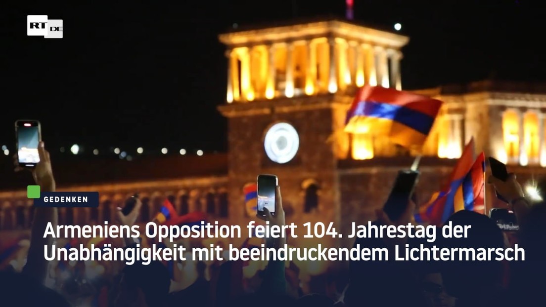 Armeniens Opposition feiert mit beeindruckendem Lichtermarsch 104. Jahrestag der Unabhängigkeit