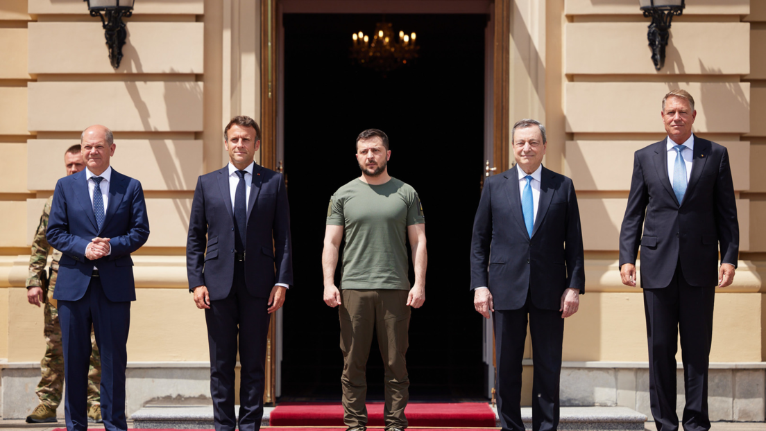 Sehr beredte Bilder der Visite von Scholz, Macron und Draghi in Kiew
