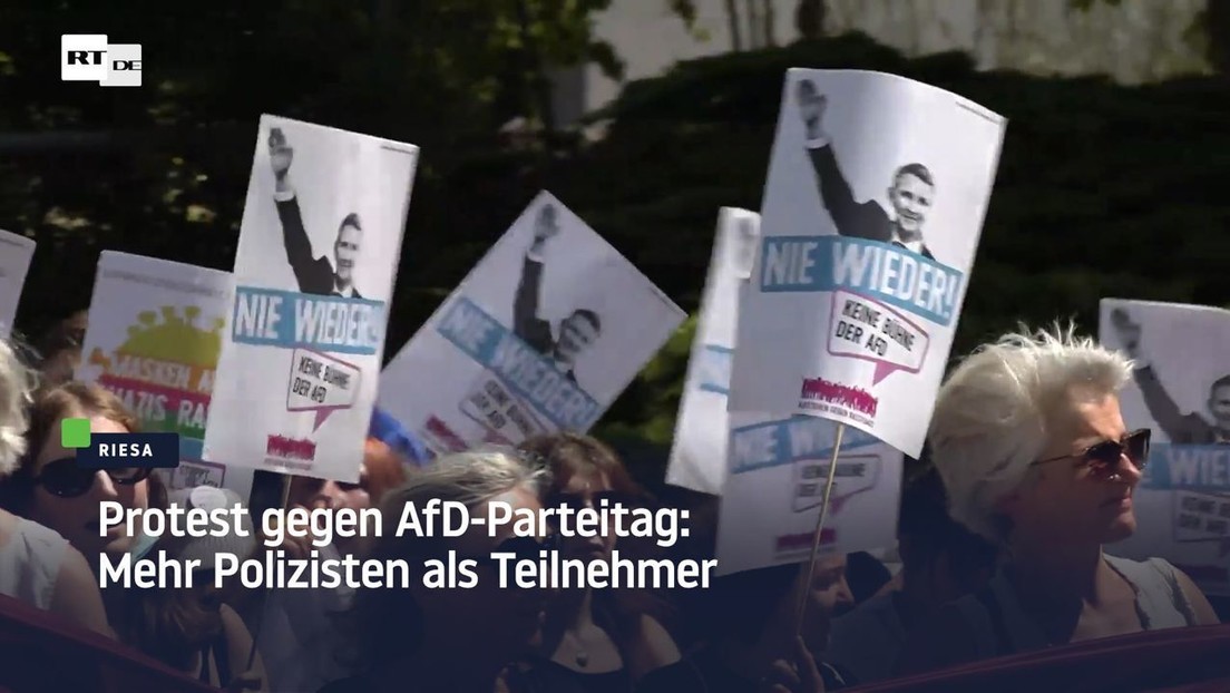 Riesa: Protest gegen AfD-Parteitag – mehr Polizisten als Teilnehmer — RT DE