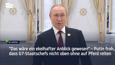 "Das wäre ein ekelhafter Anblick gewesen" – Putin froh, dass G7-Staatschefs nicht oben ohne reiten