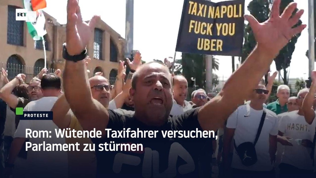 Rom: Wütende Taxifahrer versuchen, Parlament zu stürmen
