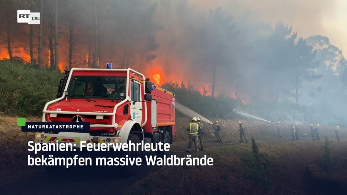 Spanien: Feuerwehrleute bekämpfen massive Waldbrände