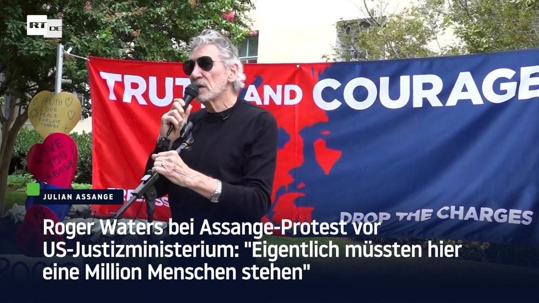 Roger Waters bei Assange-Protest: "Eigentlich müssten hier eine Million Menschen stehen"