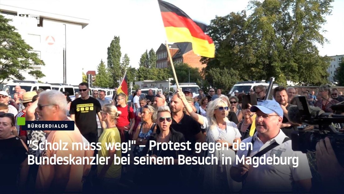 "Scholz muss weg!" – Protest gegen den Bundeskanzler bei seinem Besuch in Magdeburg