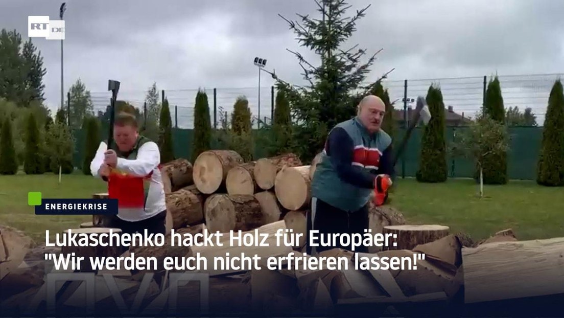 Lukaschenko hackt Holz für Europäer: "Wir werden euch nicht erfrieren lassen!"