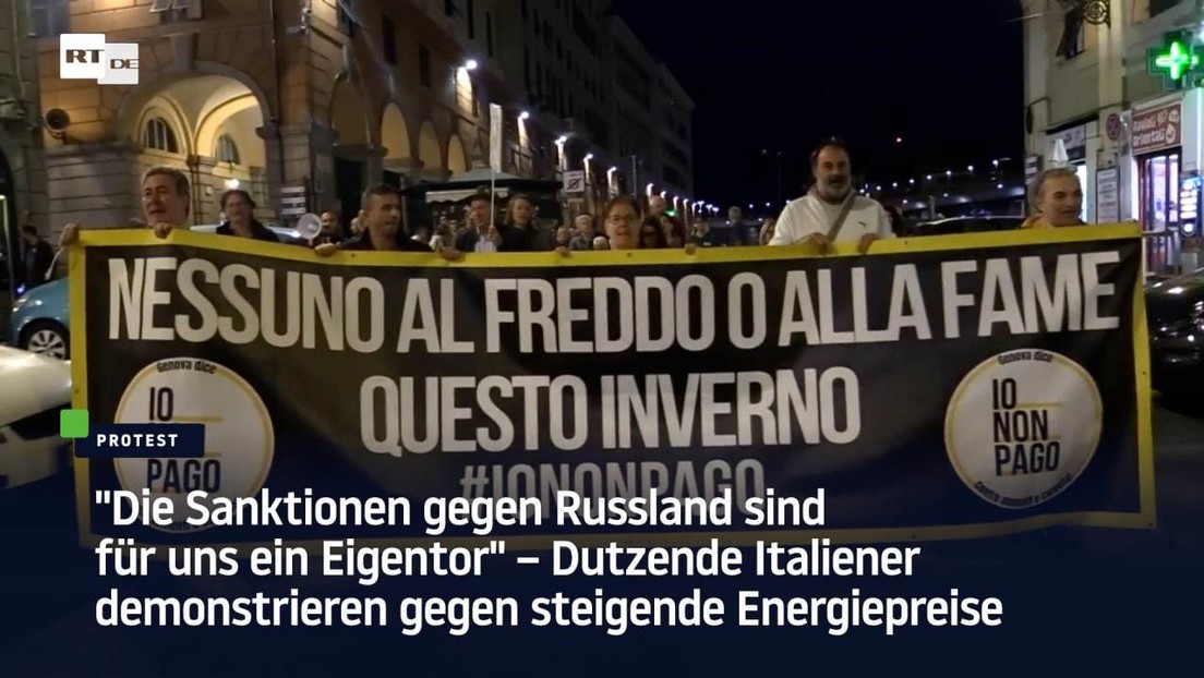 "Die Sanktionen gegen Russland sind für uns ein Eigentor" – Dutzende Italiener protestieren in Genua