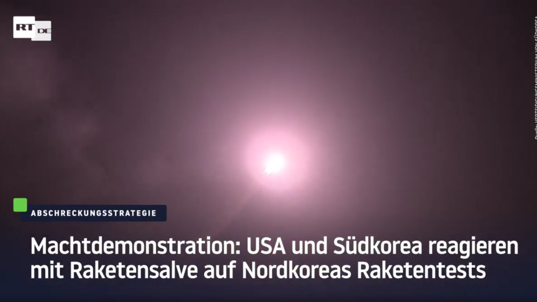 Machtdemonstration: USA und Südkorea reagieren mit Raketensalve auf Nordkoreas Raketentests