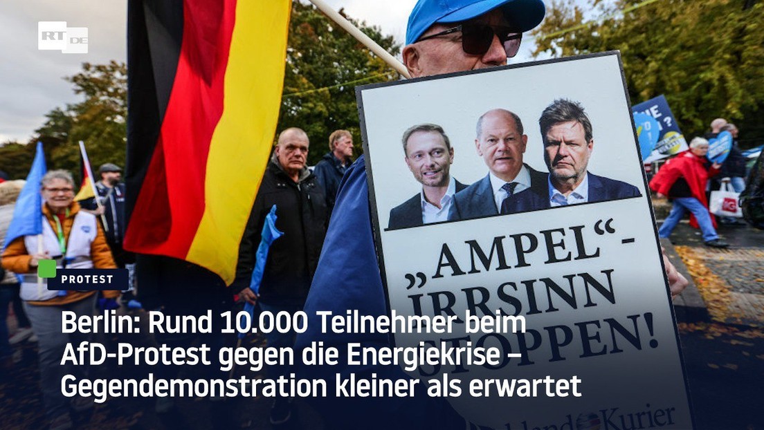 Berlin: Rund 10.000 Teilnehmer beim AfD-Protest gegen die Sanktionskrise
