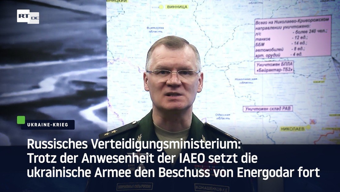 Russisches Militär: Trotz IAEO-Mission setzt die ukrainische Armee den Beschuss von Energodar fort