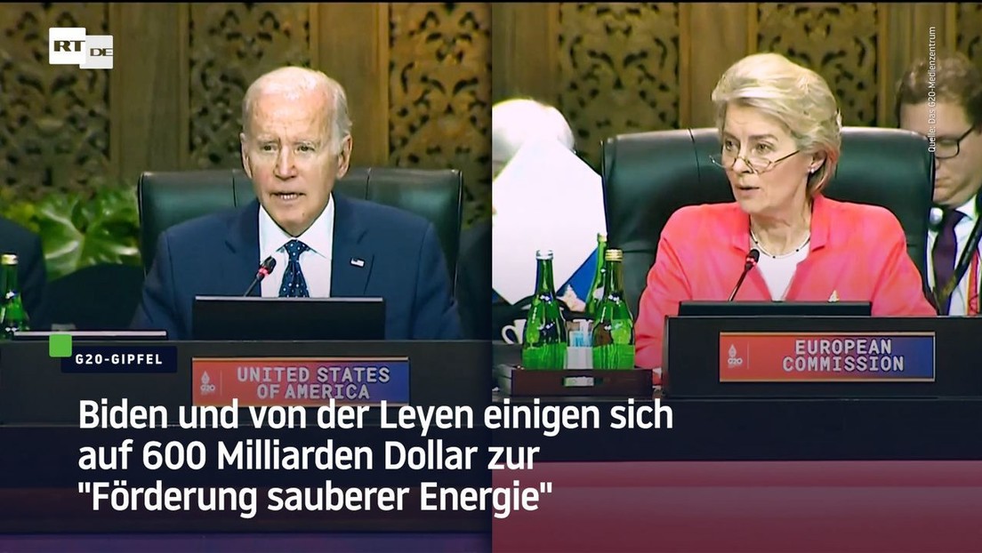 Biden and von der Leyen agree on $600 billion "promotion of clean energy"