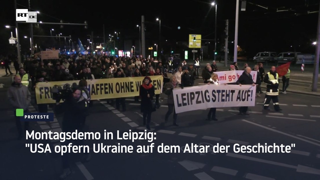 Montagsdemo in Leipzig: "USA opfern Ukraine auf dem Altar der Geschichte"
