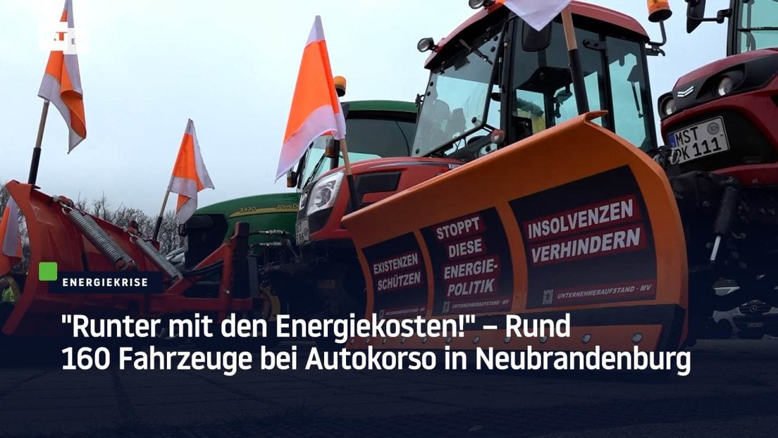 "Runter mit den Energiekosten!" – Rund 160 Fahrzeuge bei Autokorso in Neubrandenburg