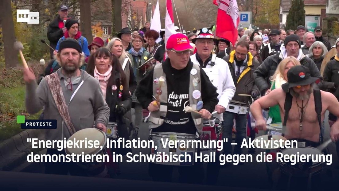 "Energiekrise, Inflation, Verarmung" – Aktivisten demonstrieren in Schwäbisch Hall