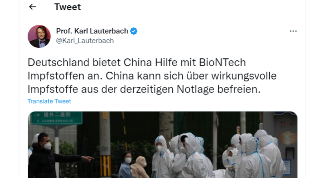 Ganz im Ernst: Berlin empfiehlt China BioNTech-Impfung als "Kriseninstrument"