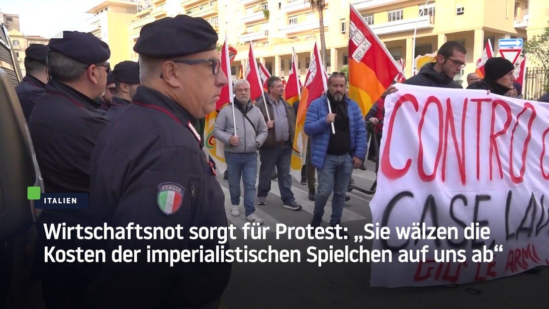 Protest in Italien: "Sie wälzen die Kosten der imperialistischen Spielchen auf uns ab"